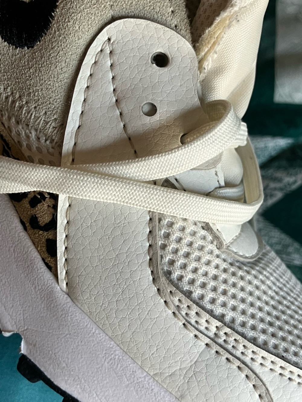 Nike White & Black Air Max Sneakers with Leopard Accent - Picture 12 of 16